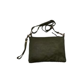 SAC POCHETTE CUIR WASHED BARBARA VERT 2