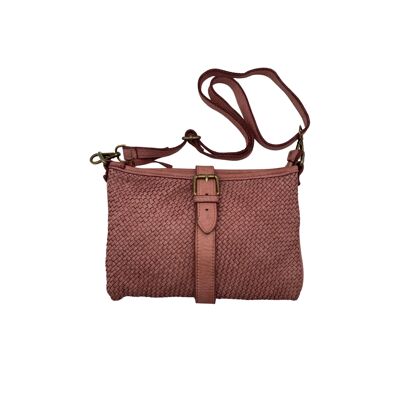 SAC POCHETTE CUIR WASHED INES ROSE