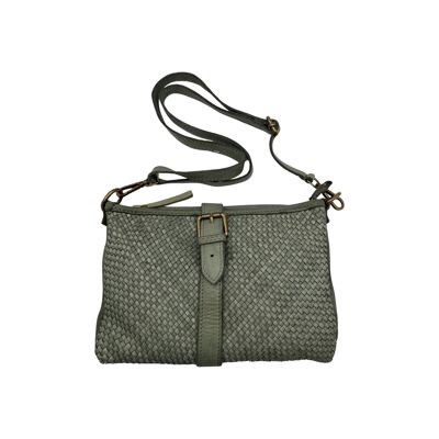 PASTEL GREEN INES WASHED LEATHER POUCH BAG