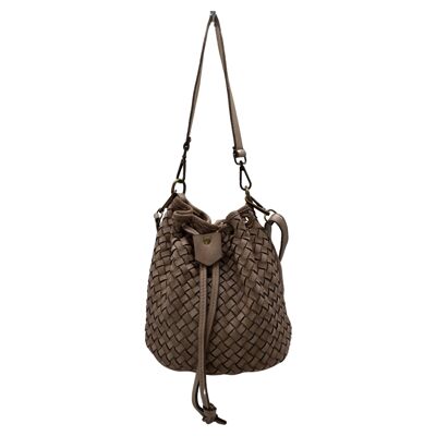 BORSA A SECCHIELLO ANNABELLA IN PELLE LAVATA BEIGE