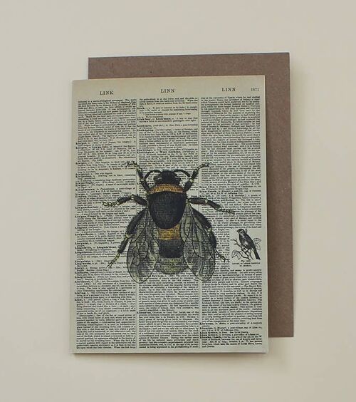 Card With A Bee - Bee Dictionary Art Card - WAC20511