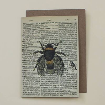 Tarjeta con una abeja - Tarjeta de arte del diccionario de abejas - WAC20511