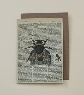 Carte avec une abeille - Carte d'art du dictionnaire des abeilles - WAC20511 1