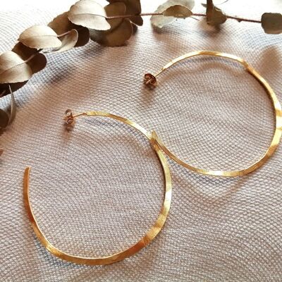 Hoop earrings in fine gold-plated brass