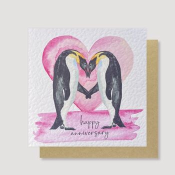 Carte Pingouins amoureux