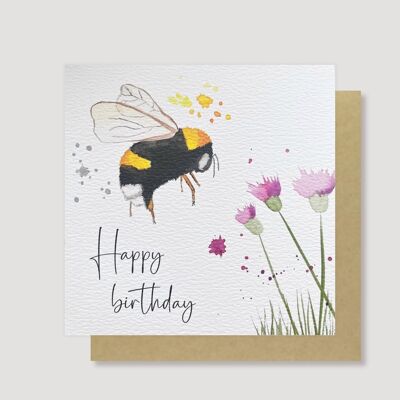 Tarjeta de cumpleaños de abeja