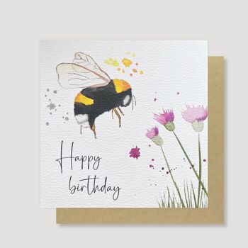 Carte d'anniversaire d'abeille