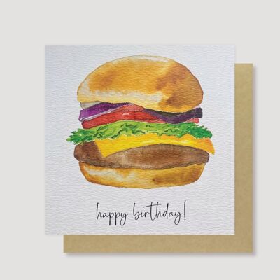 Tarjeta de cumpleaños de hamburguesa