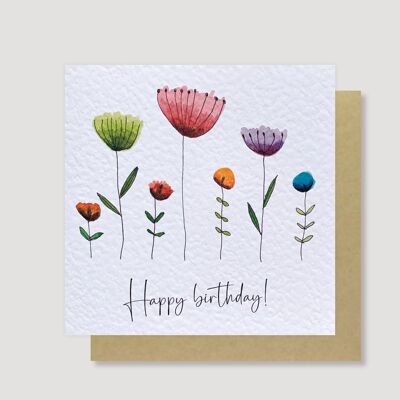 Bright Flowers birthday card