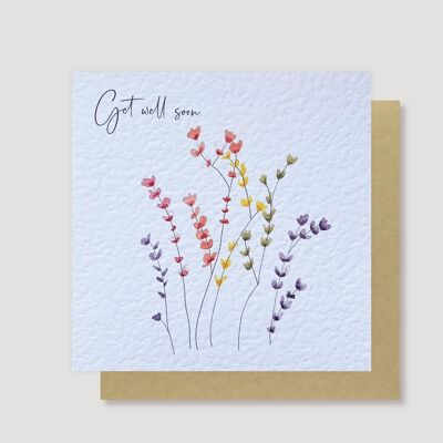 Genesungskarte mit zarten Blumen