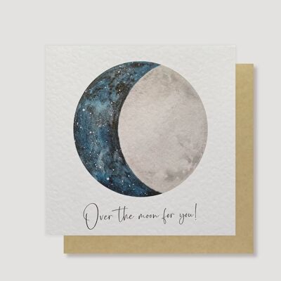 Glückwunschkarte „Over the Moon“.