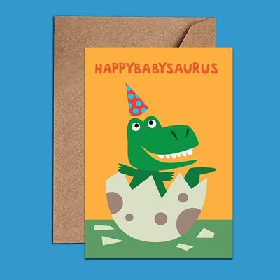 Tarjeta de cumpleaños para bebé Happybabysaurus - WAC18159