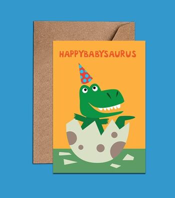 Carte d'anniversaire de bébé Happybabysaurus - WAC18159 1