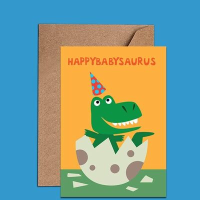 Happybabysaurus Baby Birthday Card - WAC18159