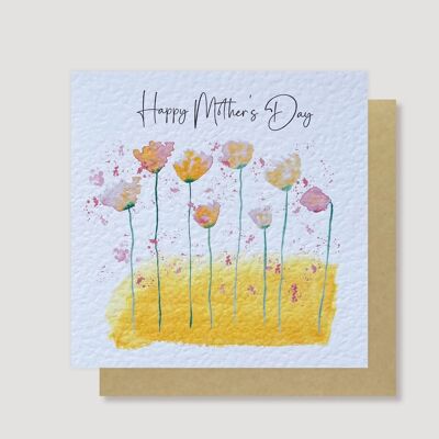 Carte de fleurs joyeuse fête des mères