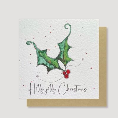 Tarjeta de Navidad Holly Jolly