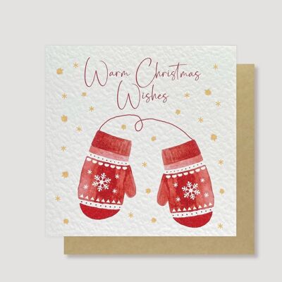 Cartolina di guanti natalizi caldi