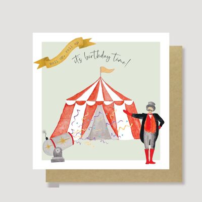 Zirkuszelt-Geburtstagskarte