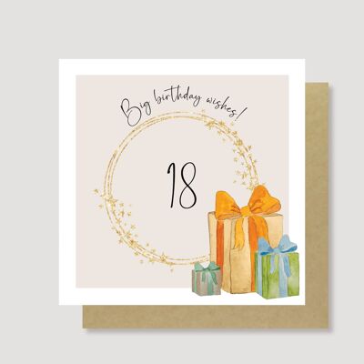 Big birthday wishes 18th birthday card