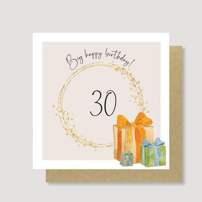 Gran tarjeta de feliz cumpleaños número 30