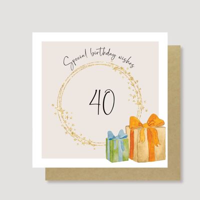 Carte de vœux d'anniversaire spéciale pour 40e anniversaire