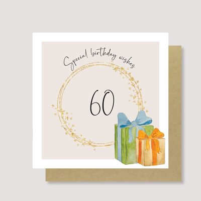 Deseos especiales de cumpleaños Tarjeta de cumpleaños número 60