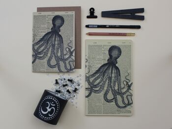 Carte avec une pieuvre - Carte d’art du dictionnaire Octopus - WAC19507 7