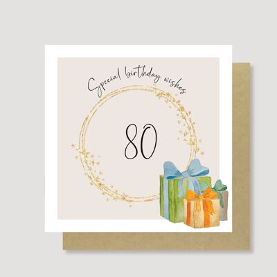 Deseos especiales de cumpleaños Tarjeta de cumpleaños número 80