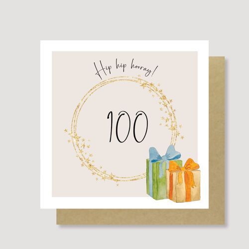 Hip hip horay 100th birthday card