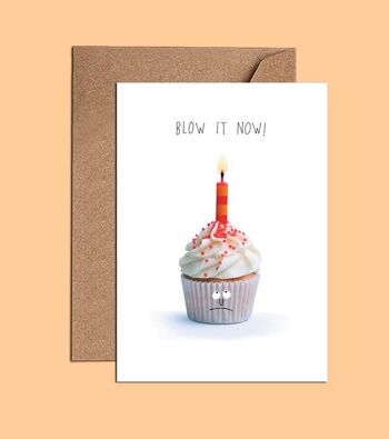 Carte d'anniversaire Cupcake à une bougie – WAC18767 1