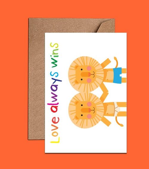Love Always Wins Pride Gay Love Card - WAC18565