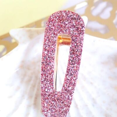 Pink glitter triangle hair clip