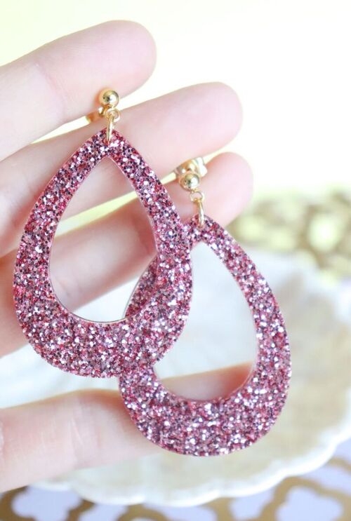 Boucles d'oreilles goutte Rose