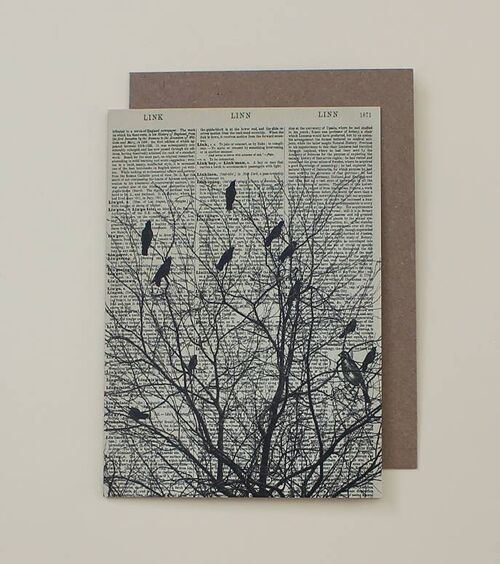 Card With Birds and a tree - Birds on a Tree Dictionary Art Card - WAC19508