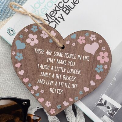 Handgefertigtes Holz-Herzschild „Best Friend Gift Birthday Thank You Andenken“-Schild