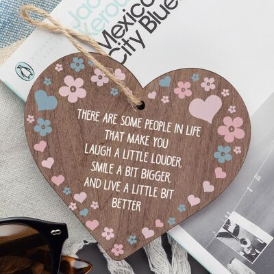 Handmade Wood Heart Plaque Best Friend Gift Birthday Thank You Keepsake Sign