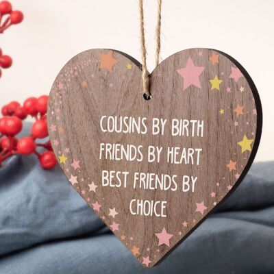 Friendship Thank You Gift Handmade Wooden Heart Best Friend Sign Chic Plaque