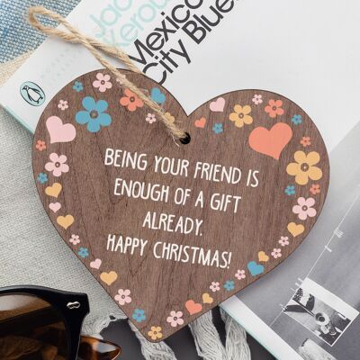 Divertente amicizia regalo di Natale Novità cuore in legno Scherzo Presente Migliore amico