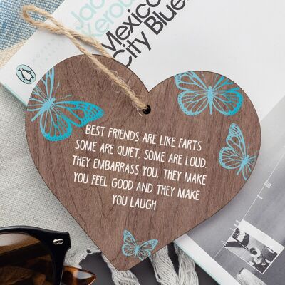 Regalos divertidos de amistad para mujeres, regalo de signo de corazón de madera hecho a mano para mejor amiga