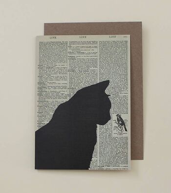 Carte avec un chat noir - Carte d'art du dictionnaire Black Cat - WAC19509 1