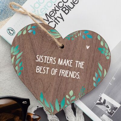 Regali per sorelle, placca per migliore amica, con cuore, segno di amicizia natalizia, regali di ringraziamento