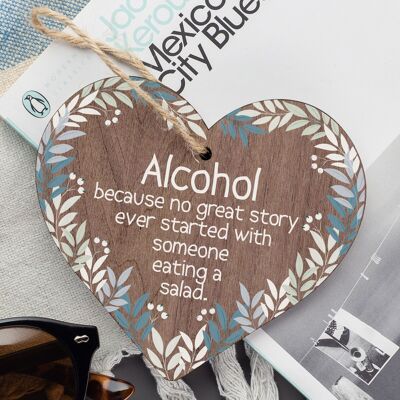 Alcohol Great Stories Novelty Hanging Plaque Friendship Sign Funny Joke Gift