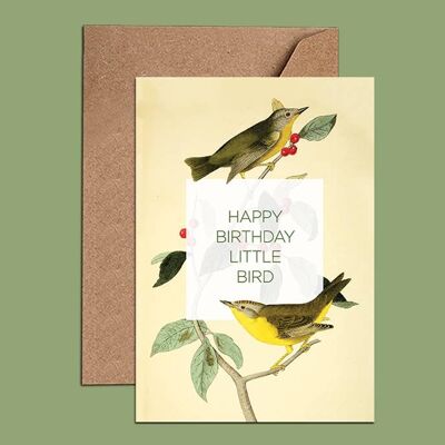 Carte Joyeux anniversaire petit oiseau – WAC18140