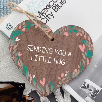 Friend Hug Token Gift Wooden Heart for Loved Ones In Need Of A Hug Keepsake
