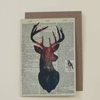 Tarjeta de arte de diccionario de ciervos - WAC20516