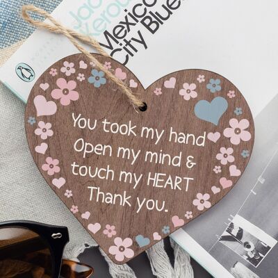 You Touched My Heart Wooden Hanging Plaque Shabby Chic Friendship Thank You Gift