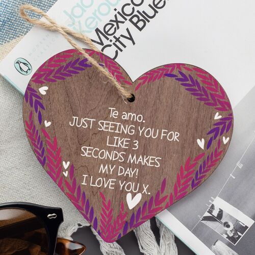 Just Seeing You Makes My Day Wooden Hanging Heart Plaque Valentines Day Gift New