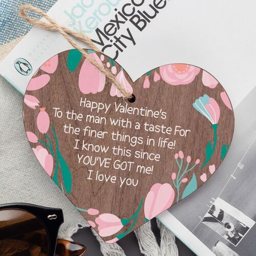 Funny Valentines Day Gift For Him Boyfriend Husband Wood Heart Gift For Men