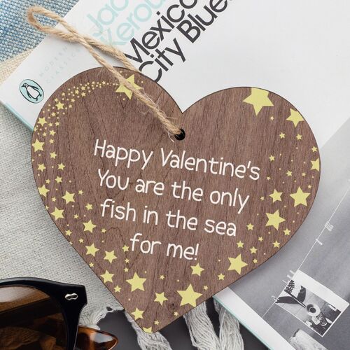 Happy Valentines Gift Wood Heart Sign Gift For Girlfriend Boyfriend Husband Wife