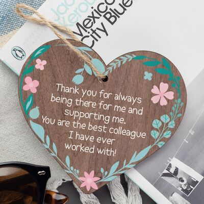 Novelty Gift For Colleague Wooden Heart Thank You Gift Leaving Christmas Gift